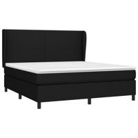 Boxspring met matras stof zwart 160x200 cm - thumbnail