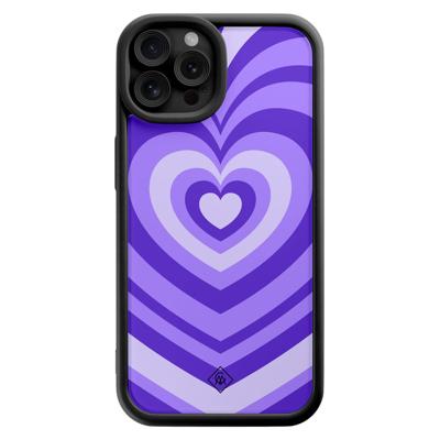 iPhone 12 Pro zwarte case - Hart swirl paars iPhone 12 Pro zwarte case - Hart swirl paars