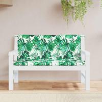 VidaXL Tuinbankkussens 2 st bladpatroon 120x50x7 cm oxford stof - thumbnail