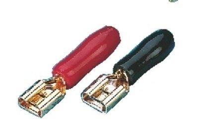 Monacor 0344910 Platte stekker (male) Insteekbreedte: 2.8 mm Rood, Zwart 20 stuk(s)