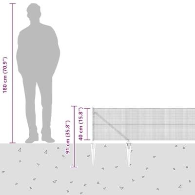 VidaXL Afrasteringspaal zilver 10 x 0,4 m (12 x 12 mm gaas) staal