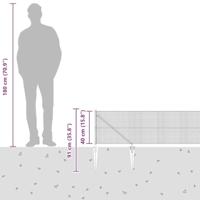 VidaXL Afrasteringspaal grijs 50 x 0,4 m (12 x 12 mm gaas) - thumbnail
