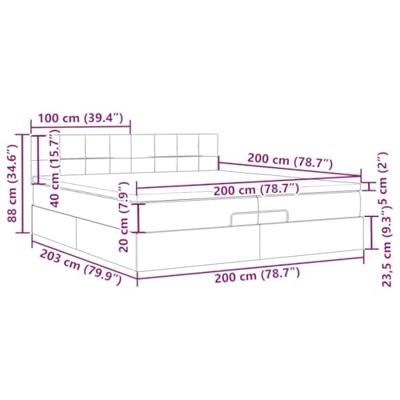 Ottoman bed met matras 200x200 cm stof donkergrijs