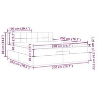 Ottoman bed met matras 200x200 cm stof donkergrijs - thumbnail