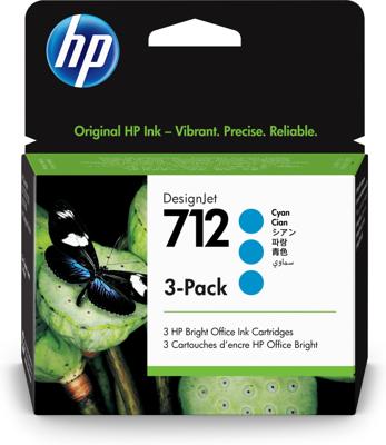 HP Inktcartridge 712 Origineel Triple Cyaan 3ED77A HP Inktcartridge 712 Origineel Triple Cyaan 3ED77A