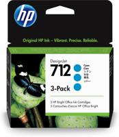 HP Inktcartridge 712 Origineel Triple Cyaan 3ED77A - thumbnail