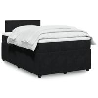 Boxspring met matras fluweel zwart 120x200 cm - thumbnail