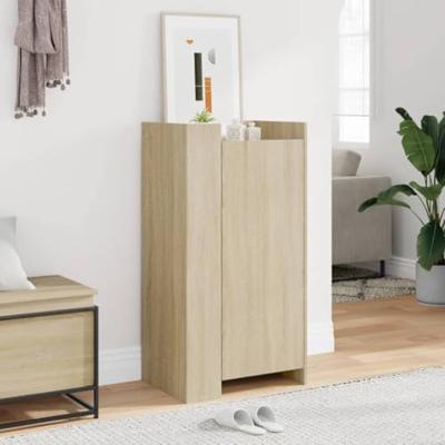 VidaXL Schoenenkast 52x37,5x100 cm bewerkt hout sonoma eikenkleurig VidaXL Schoenenkast 52x37,5x100 cm bewerkt hout sonoma eikenkleurig