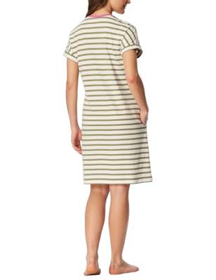 Schiesser Dames Nachthemd korte mouw - Lime streep