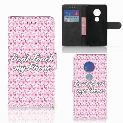 Motorola Moto G7 Play Portemonnee Hoesje Flowers Pink DTMP Motorola Moto G7 Play Portemonnee Hoesje Flowers Pink DTMP