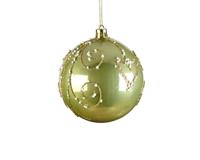 Kerstbal plastic 8 cm pistache glans - thumbnail