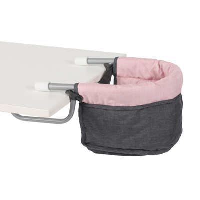 Poppen Tafelstoeltje - Melange Antraciet Roze