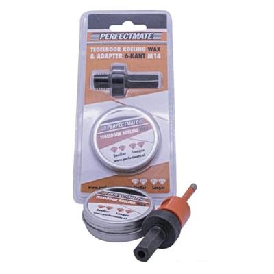 Perfectmate set wax tbv koeling tegelboor en adapter 6-kant naar M14 | 1 stuk - EPC0639