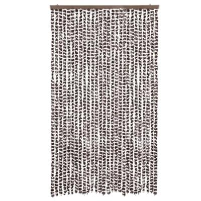Vliegengordijn 118x220 cm chenille bruin en wit