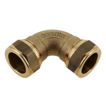 Bonfix knelkoppeling - Bocht 90gr - 22mm x 22mm - Messing