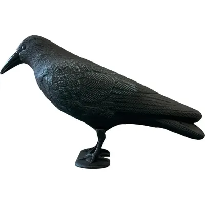 Superfish Deco Vogel Kraai - Weerbestendig Tuinornament en Effectieve Vogelverschrikker, 38 cm
