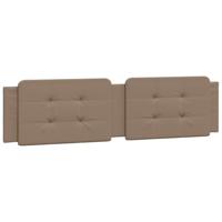 Bedframe met hoofdbord kunstleer cappuccinokleurig 200x200 cm - thumbnail