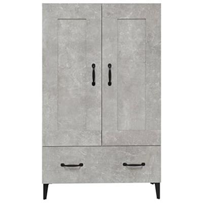 Hoge kast 70x31x115 cm bewerkt hout betongrijs