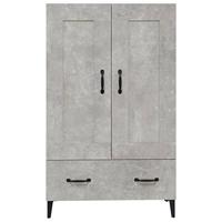 Hoge kast 70x31x115 cm bewerkt hout betongrijs - thumbnail