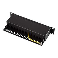 LogiLink NP0046 12 poorten Patchpaneel 254 mm (10) CAT 6 1 HE Zwart - thumbnail