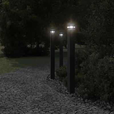 VidaXL Vloerlampen voor buiten 3 st 110 cm aluminium zwart