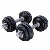 Dumbellset 30 kg Gripper Gietijzer Zwart - thumbnail