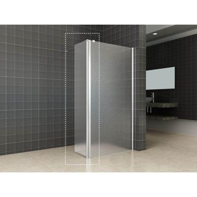 Wiesbanden Comfort Zijwand Draaibaar Rechts - 350x2000x10mm - NANO - Melkglas/Chroom