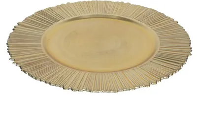 Onderbord metallic goud streep Ø33cm
