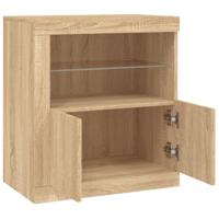 Dressoir met LED-verlichting 60,5x37x67 cm sonoma eikenkleurig - thumbnail