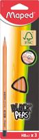 Maped potlood Black&apos;Peps HB, blister van 3 stuks, zonder gum - thumbnail