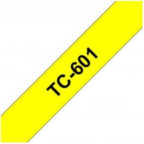 Labeltape Brother TC TC-601 Kunststof Tapekleur: Geel Tekstkleur:Zwart 12 mm 7.7 m