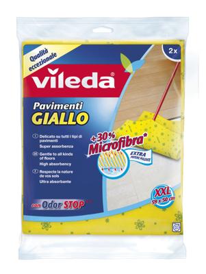 Vileda dweil Ultra fresh, ft 50 x 60 cm, geel, pak van 2 stuks