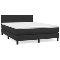 Boxspring met matras kunstleer zwart 140x190 cm - thumbnail