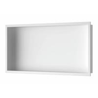 Inbouwnis Luca Sanitair 60x30x6,5cm RVS Mat Wit - thumbnail