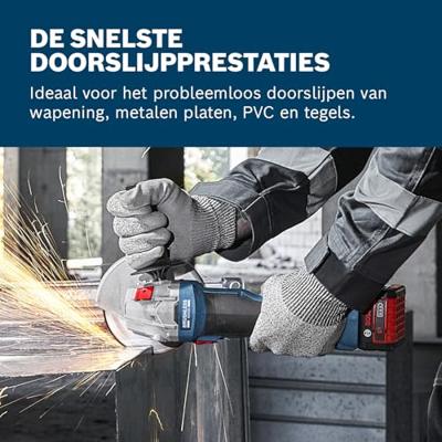 Bosch Blauw GWS 18V-8 Accu Haakse Slijper | Inclusief 2x GBA 18V 4,0 Ah & GAL 18V-40 Lader - 06019N9002