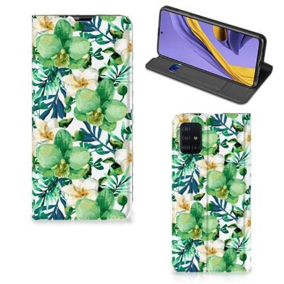 Samsung Galaxy A51 Smart Cover Orchidee Groen Samsung Galaxy A51 Smart Cover Orchidee Groen