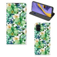 Samsung Galaxy A51 Smart Cover Orchidee Groen - thumbnail