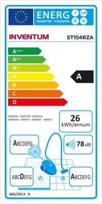 Stofzuiger inventum st154rza 700w 1.5l rood zwart