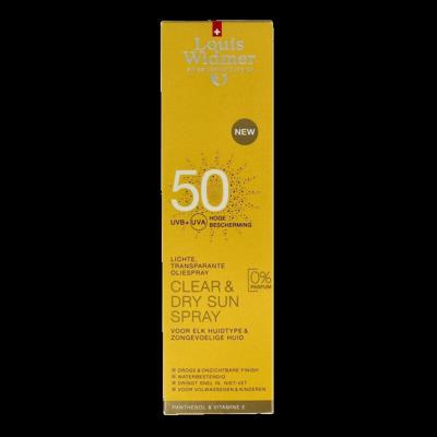 Clear & dry sun spray 50 zonder parfum 200 Milliliter