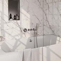 Inbouwthermostaatset Brauer Brushed Carving Incl Staafhanddouche En Badafvoer Geborsteld RVS - thumbnail