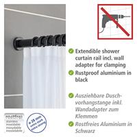 Wenko Telescopische douchestang Luz (Zwart, 70 - 115 cm) - thumbnail