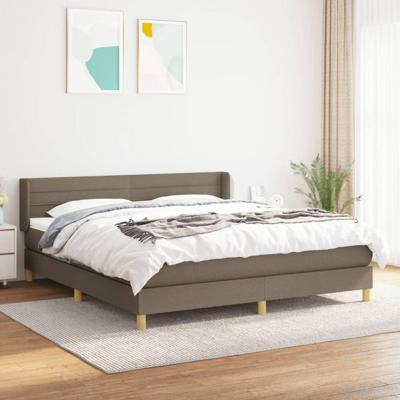 Boxspring met matras stof taupe 160x200 cm