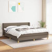 Boxspring met matras stof taupe 160x200 cm - thumbnail