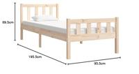 Bedframe massief hout 90x190 cm - thumbnail