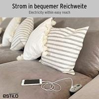 Brennenstuhl brennenstuhl®estilo sofacontactdoos met oplaadfunctie 1xEuro-socket en 2xUSB-Charger antraciet/grijs - 1150290 - thumbnail