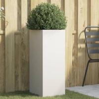 VidaXL Plantenbak 32x29x75 cm staal wit - thumbnail