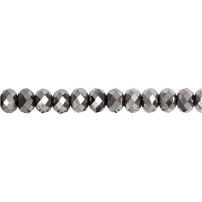 Creativ Company Facet kralen, afm 5x6 mm, gatgrootte 1 mm, metallic grijs, 100 stuk/ 1 doos