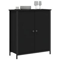 Dressoir 70x30x80 cm bewerkt hout zwart - thumbnail