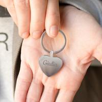 Sleutelhanger graveren - Hart - Zilver - thumbnail