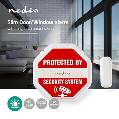 Nedis Deurstop-Raamalarm | 2x CR2032 | 85 dB | Wit | 1 stuks - ALRMD20WT ALRMD20WT